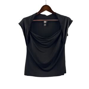 Women’s Studio 1940 Medium Black Scoop Neck Short Sleeve Blouse